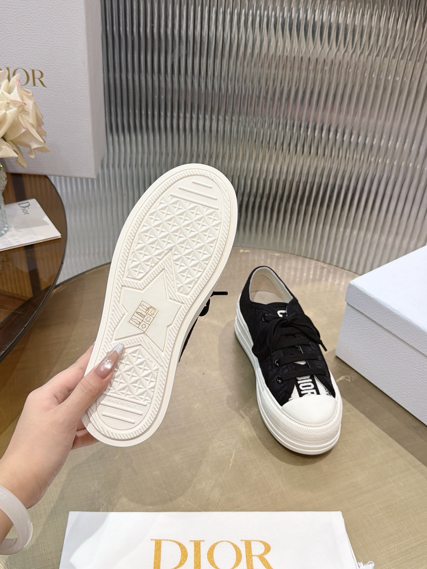 Dior Star Platform Canvas Shoes