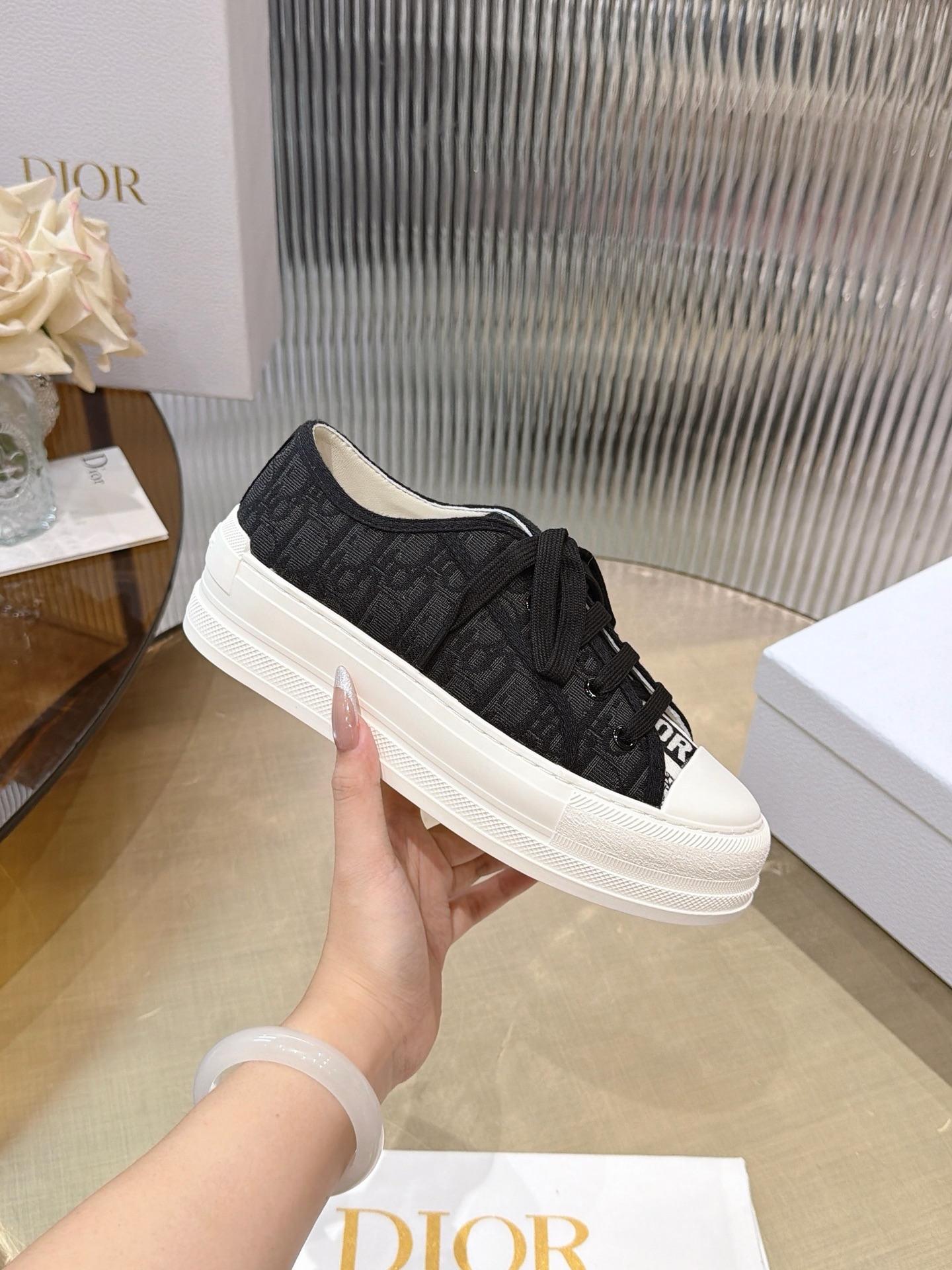 Dior Star Platform Canvas Shoes