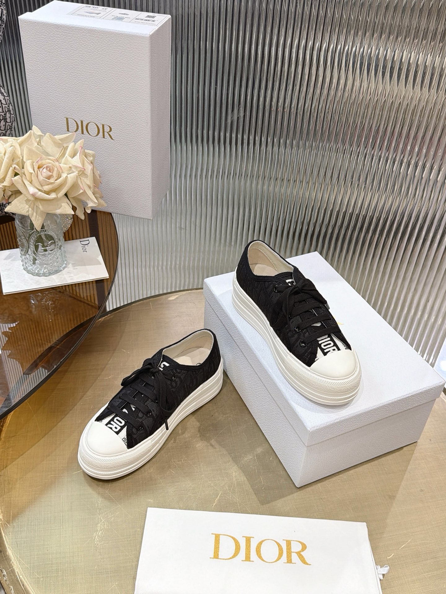 Dior Star Platform Canvas Shoes