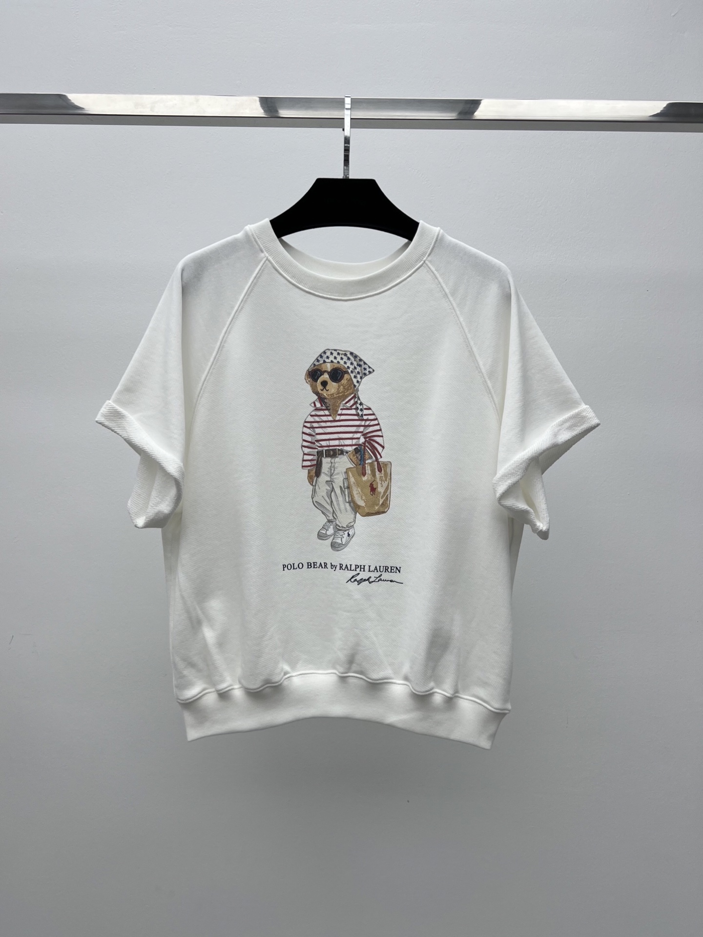 Футболка женская белая с принтом Polo Bear Ralph Lauren