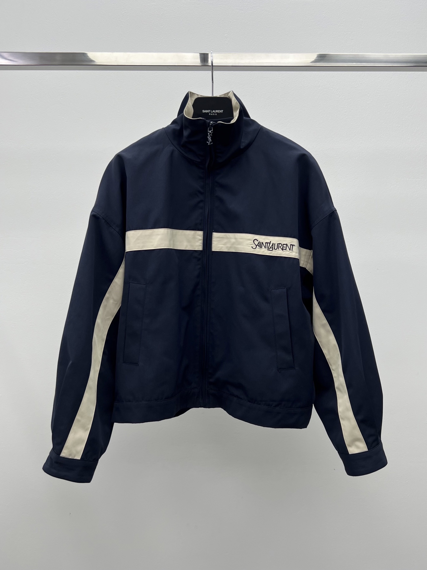 Saint Laurent Contrast Stand Collar Jacket