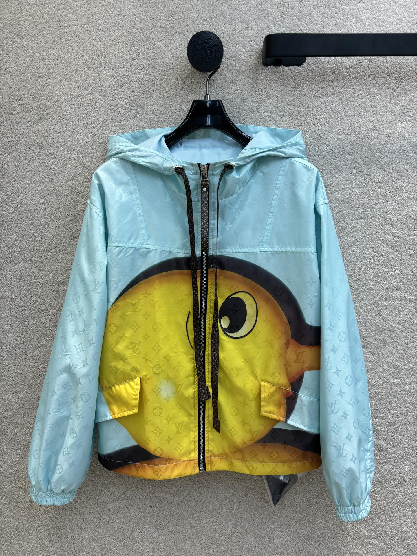 Louis Vuitton Clothing Coats & Jackets Windbreaker Yellow Printing Fall Collection Hooded Top