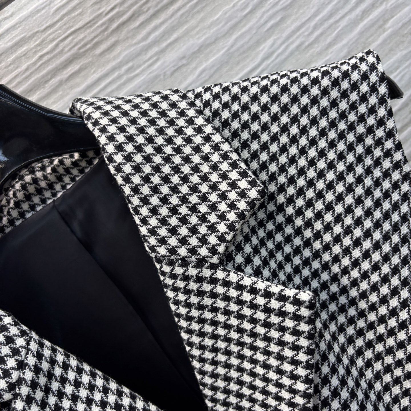 Houndstooth Sleeveless Blazer Dress, Double-Breasted Waist Belt Midi Dress 5 i1740926491983 1193 0 5