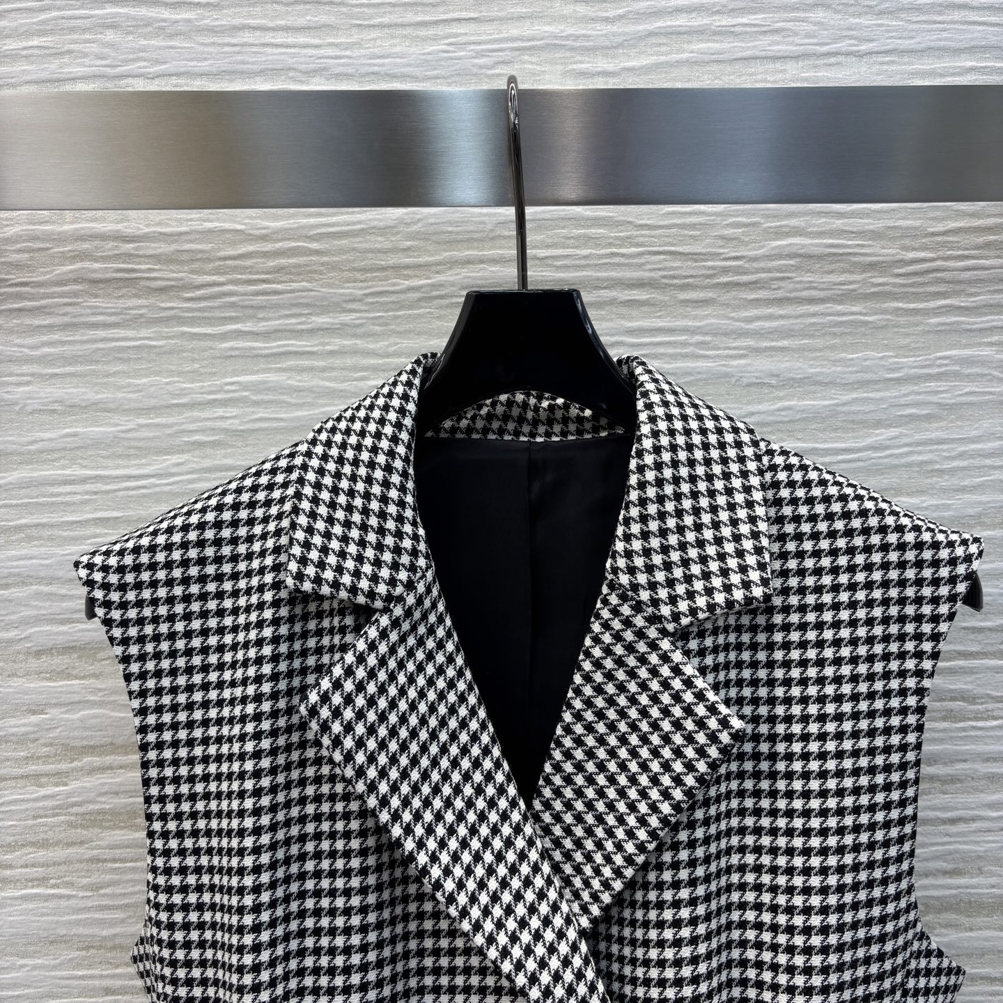 Houndstooth Sleeveless Blazer Dress, Double-Breasted Waist Belt Midi Dress 3 i1740926492016 3968 0 1