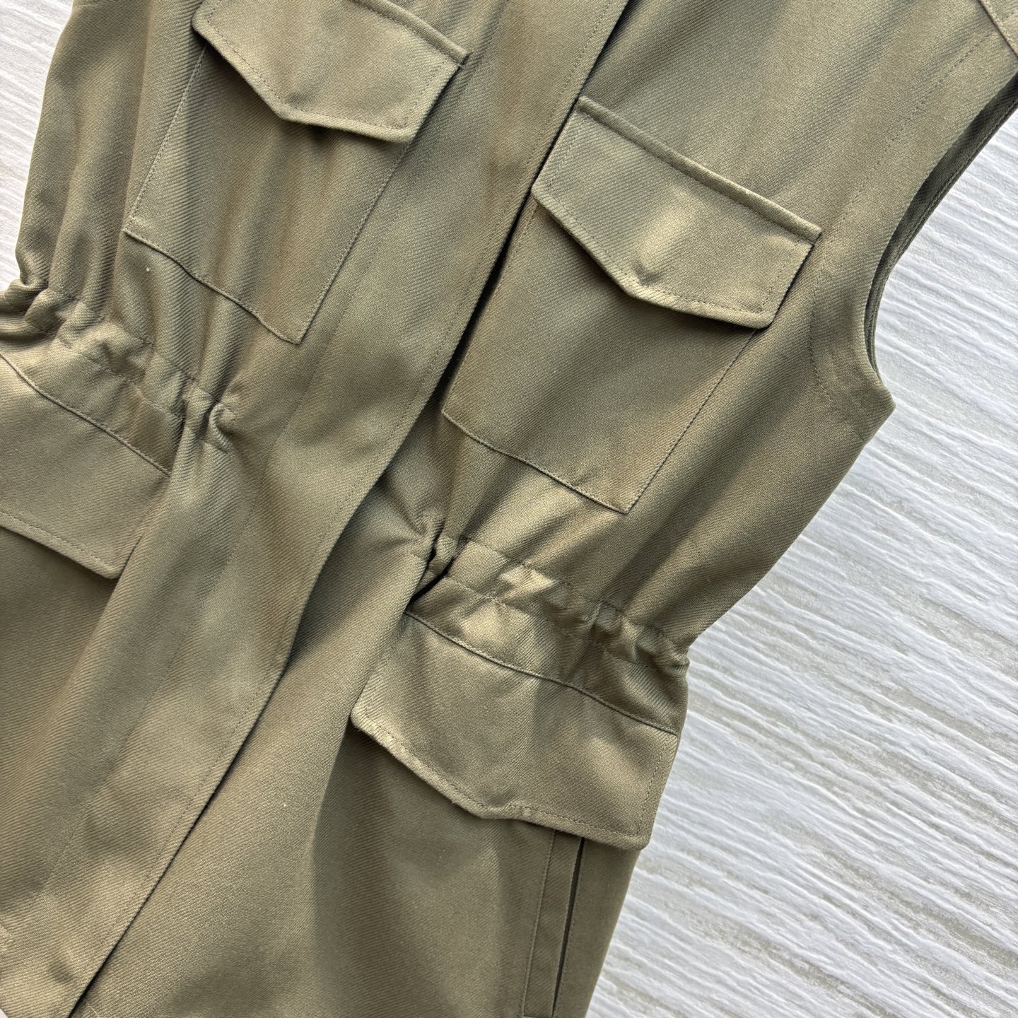 Drawstring Waist Linen Vest Stand Collar Sleeveless Jacket for Women 8 i1741098083190 9453 0 5