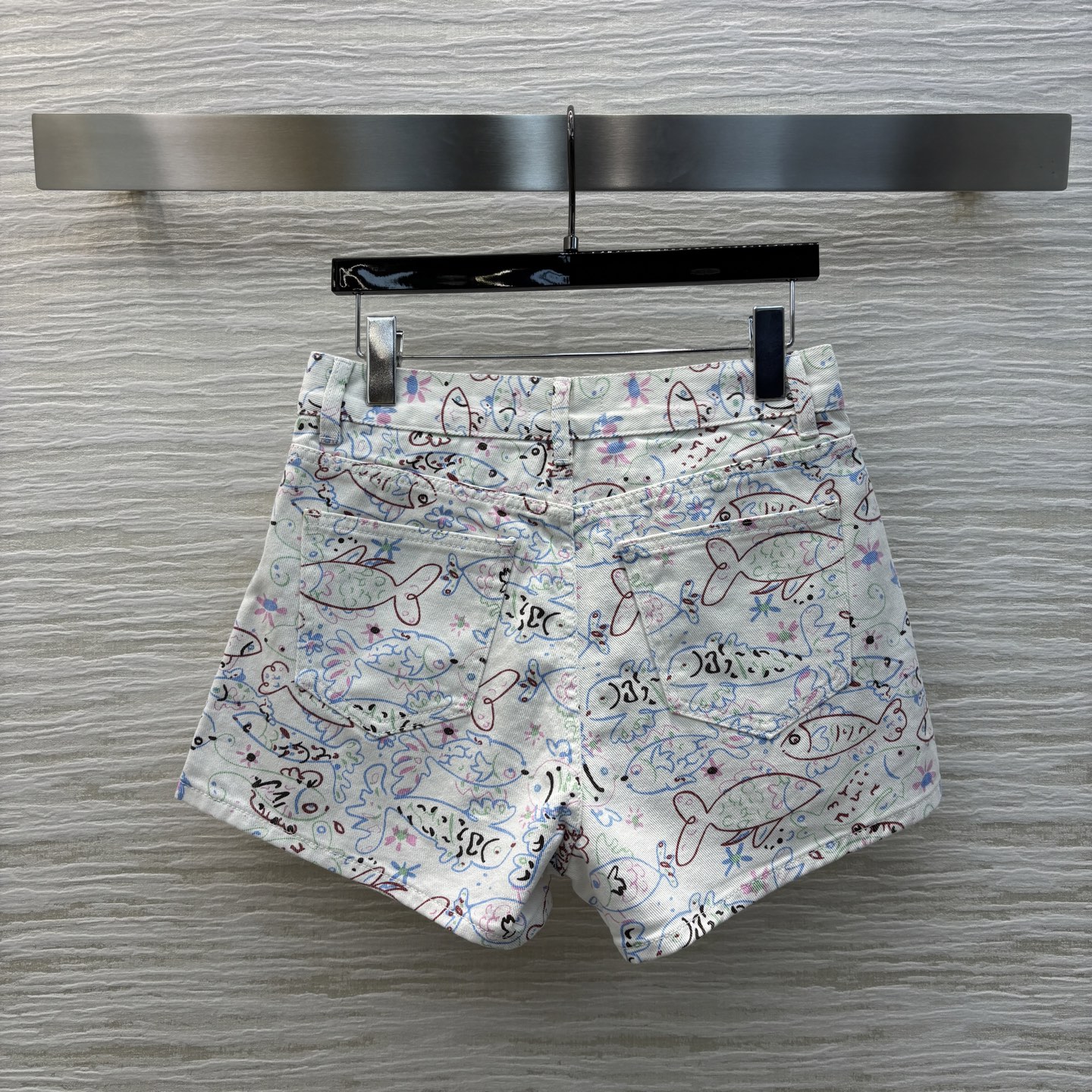 Chanel Early Spring Graffiti Print Denim Shorts A-Line - White, S-L 9 i1741163636209 9736 0 7