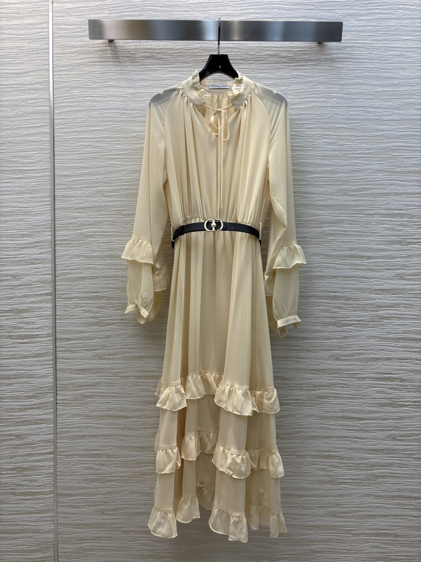 Dior Inspired Ruffle Trim Tie Neck Maxi Dress - Summer Fairy Style 2 i1741178589208 7984 0 0