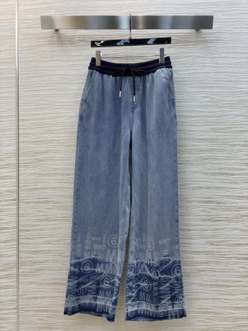 Maison Margiela Women's Gradient Logo Straight Leg Jeans - Casual Denim 1 Maison Margiela Women's Gradient Logo Straight Leg Jeans - Casual Denim