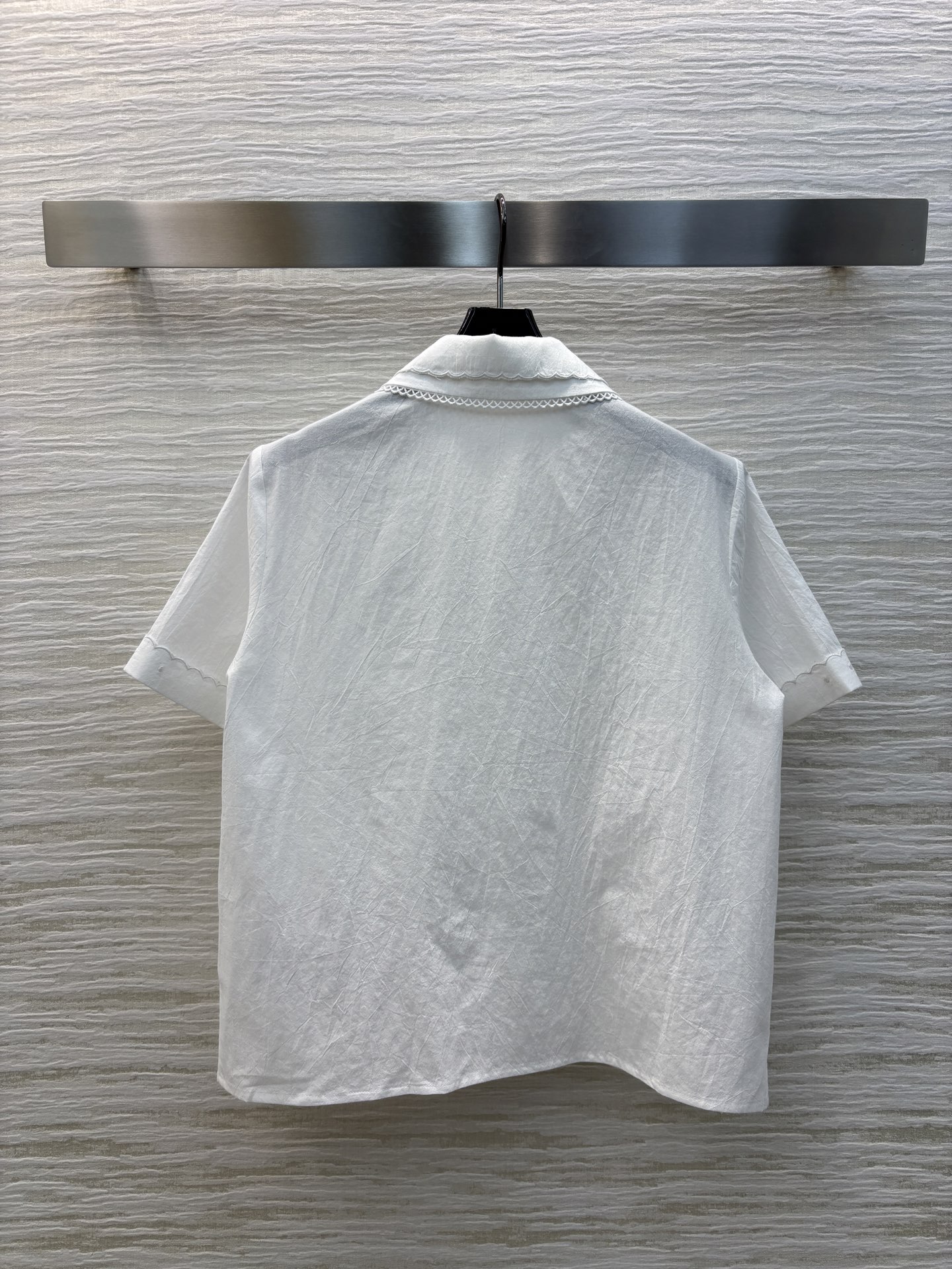Miu Miu Double Layer Lace Trim Short Sleeve Shirt - Elegant and Comfortable 9 i1741436896855 8271 0 7