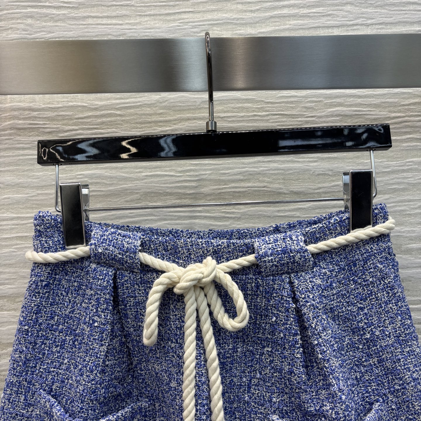 L家 25春夏 航海系列 蓝色小香风粗花呢抽绳半裙 绳索收腰显瘦A字裙设计  双口袋装饰巨显身材比例 青
