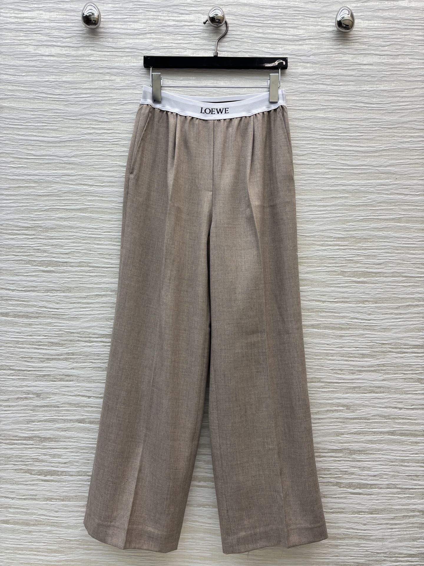 Loewe Women's Straight-Leg Pants with Logo Waistband - New 2025 Collection