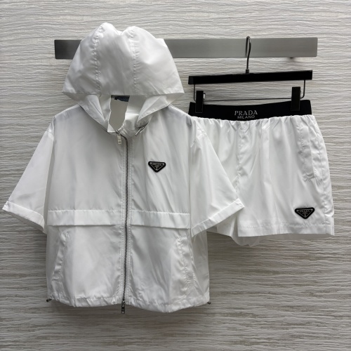 Prada Nylon Hooded Short Sleeve Top & High-Waist Elastic Skirt Set 1 Prada Nylon Hooded Short Sleeve Top & High-Waist Elastic Skirt Set