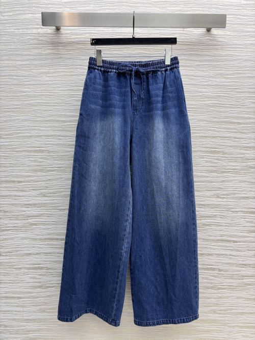 High Waist Wide Leg Denim Pants Elastic Waist Loose Fit Jeans For Women 1 High Waist Wide Leg Denim Pants Elastic Waist Loose Fit Jeans For Women