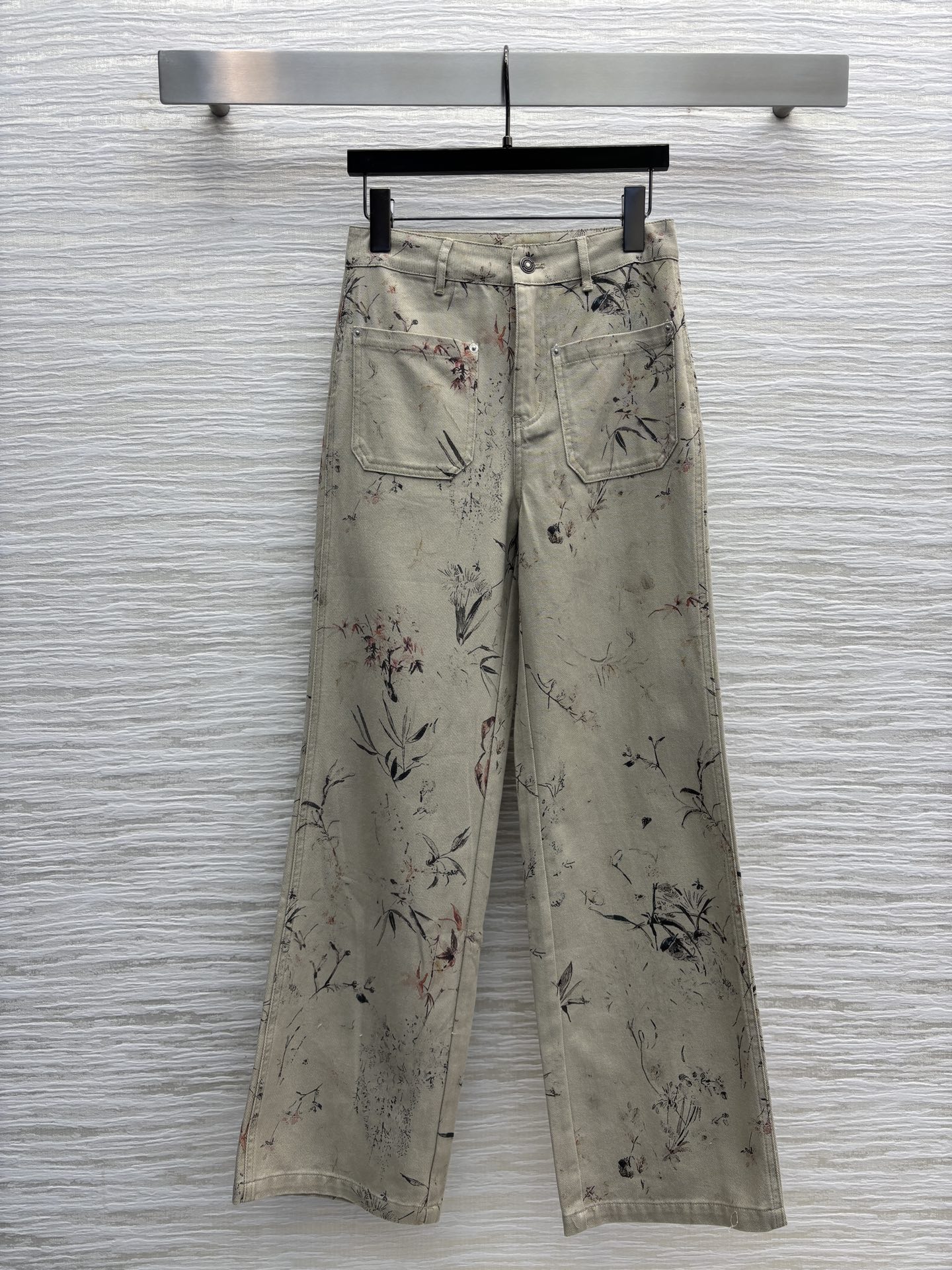 Dior 2025 Floral Print Straight-Leg Pants High-Waisted Casual Trousers