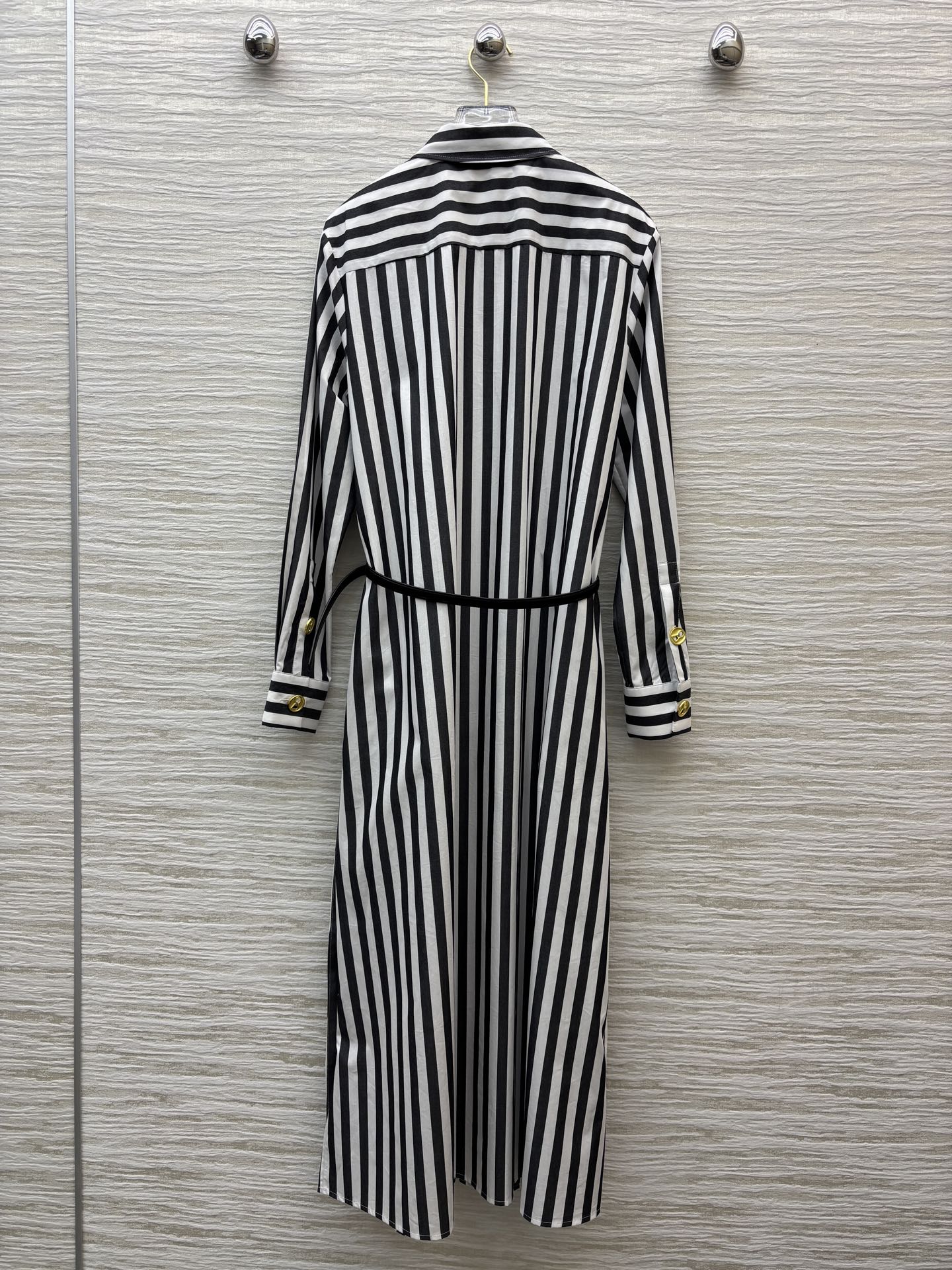 Striped Shirt Dress with Unique Buckle, Belted Elegant Casual Dress 9 i1747632729295 6048 0 2