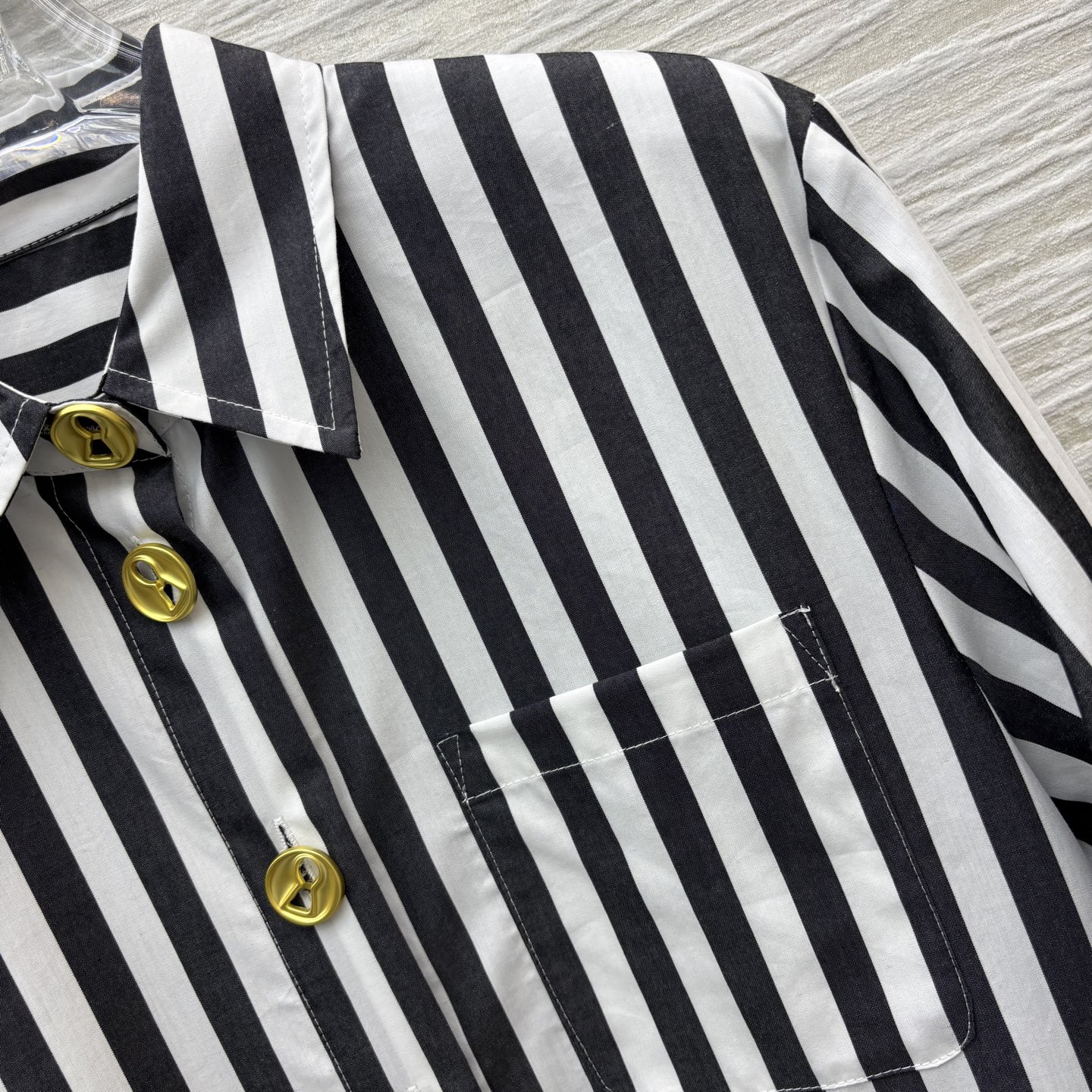 Striped Shirt Dress with Unique Buckle, Belted Elegant Casual Dress 5 i1747632742818 4444 0 9