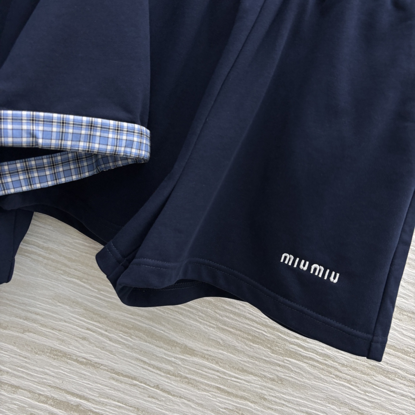 Miu Miu Plaid Patchwork Lounge Set: Short Sleeve Top & Shorts - Chic & Youthful 8 i1747732421430 6687 0 2