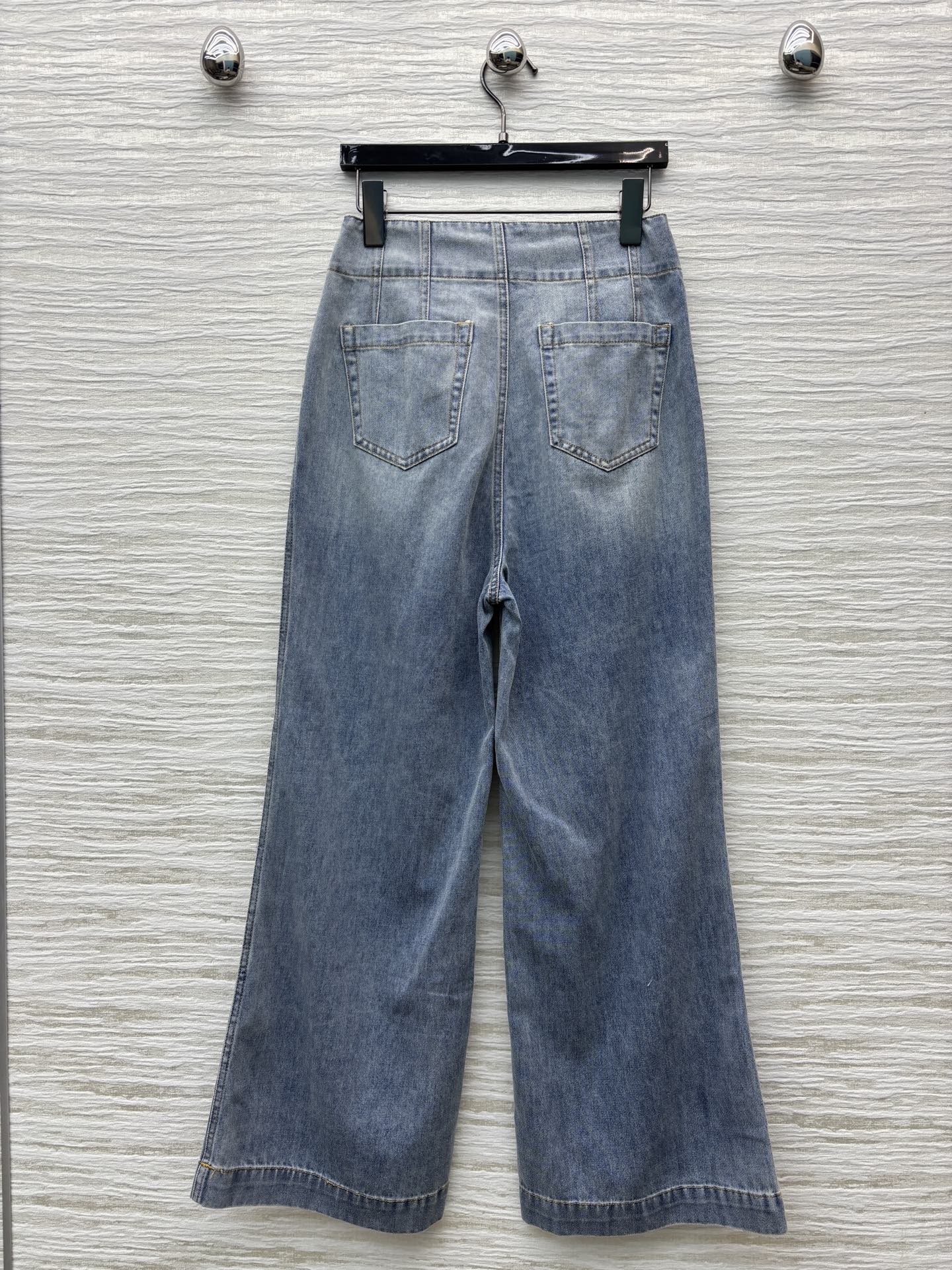 小众品牌Z家25年春夏新品 系列 高腰编织口袋牛仔阔腿裤 高腰a字阔腿裤型 上身超显大长腿 各种裤型都能