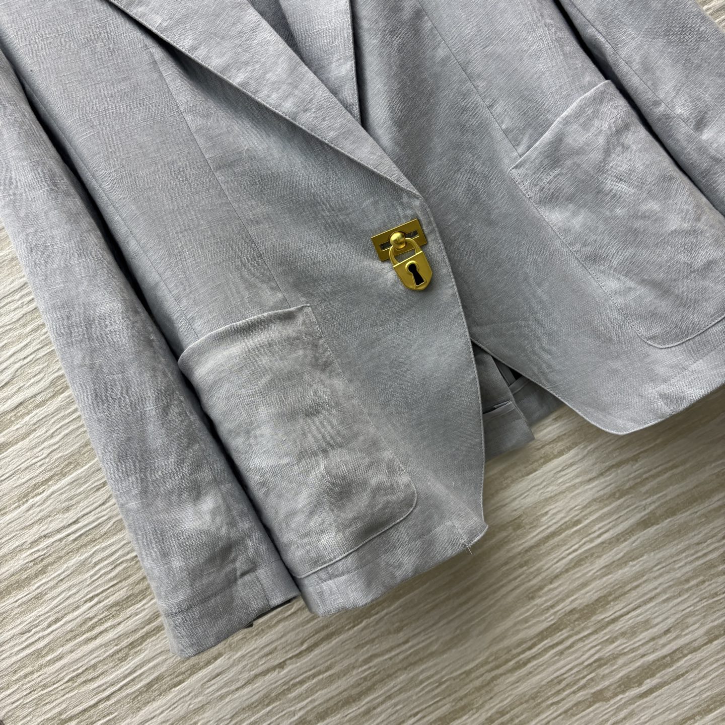 Linen Blazer with Gold Buckle Detail - Spring/Summer Collection 8 i1748879107612 3820 0 5