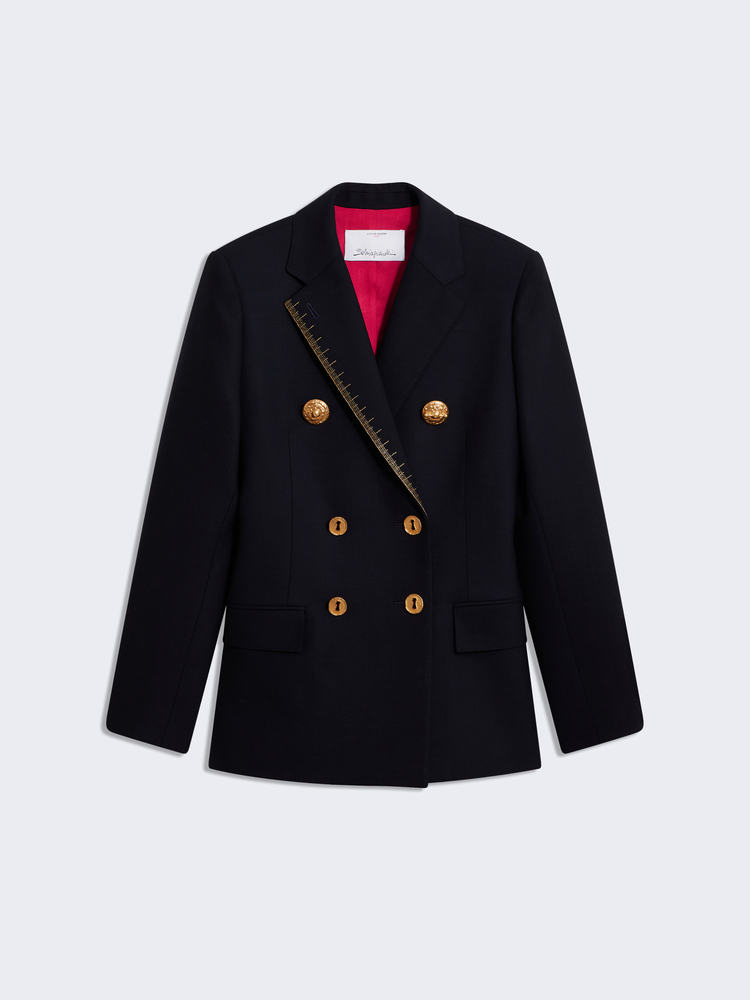 NO:475594,Model number G25082754 Schiapare*li autumn and winter new style, customized gilded special gold buckle, bright thread outline embroidered edge decoration, slim double-breasted long-sleeved suit jacket!  Coffee, black, (M size shoulder width 40 with shoulder pads, bust 100, sleeve length 61, clothing length 71) hair, jackets & coats, business suit, alexander wang19860909款号G25082754 Schiapare*li夏帕瑞利秋冬新款 定制鎏金异状金扣、明线勾勒刺绣包边装饰修身显瘦双排扣长袖西装外套！咖色、黑色、 （M码肩宽40有垫肩,胸围100,袖长61,衣长71）发,,jackets & coats,business suit,alexander wang,Women's clothing