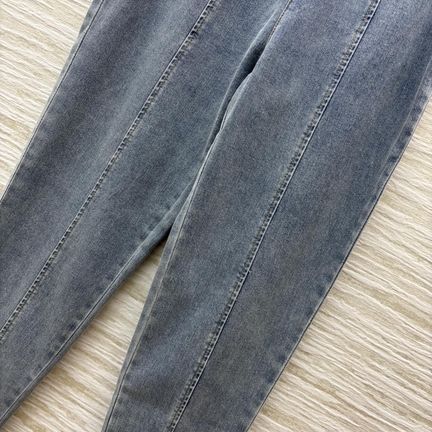 Sch 25新款  高腰高弹力牛仔小脚裤 长腿神器 异形扣logo装饰 裤角拉链设计 超能瘦腿遮肉 气场
