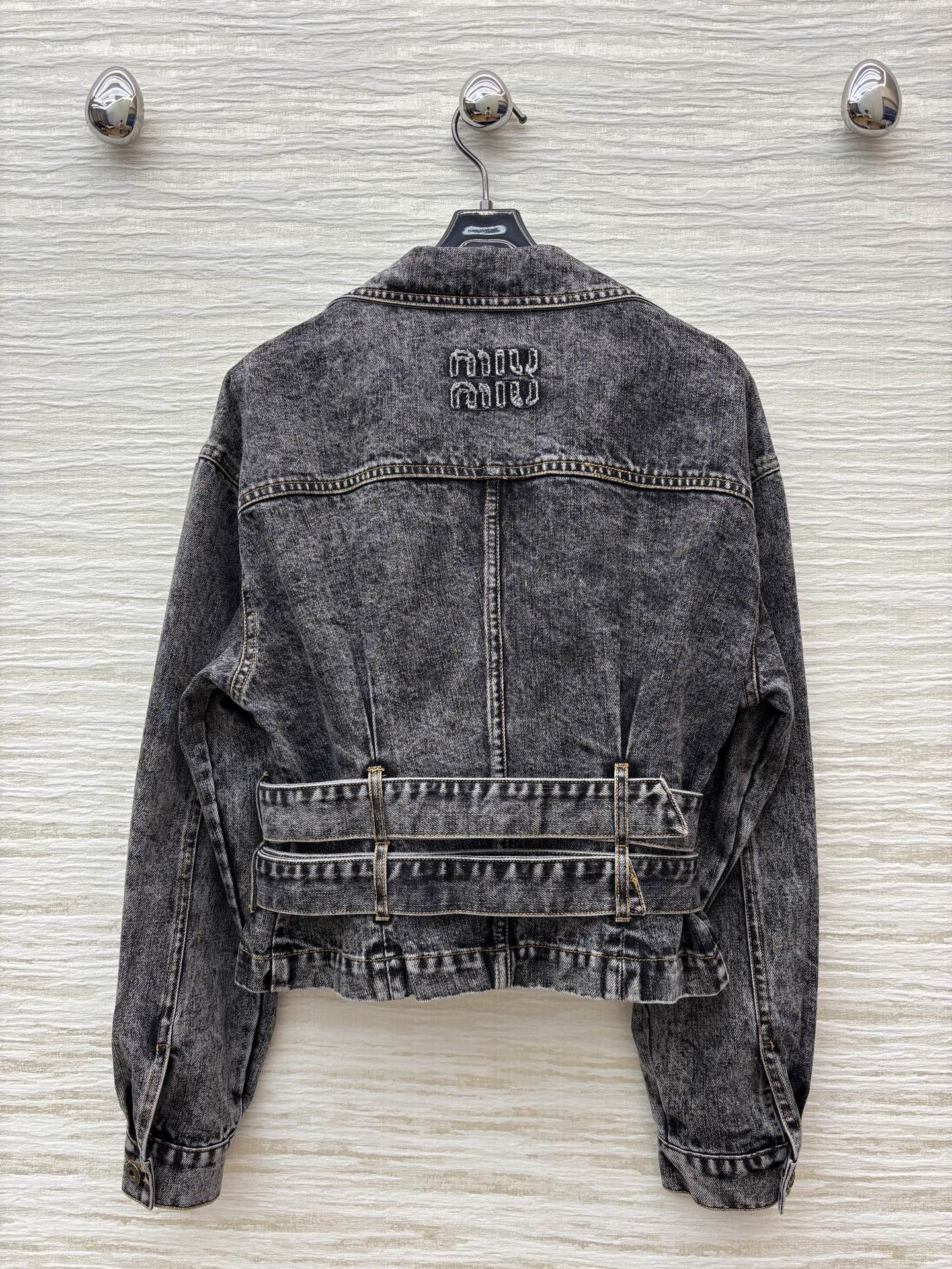 Miu Miu Washed Denim Jacket with Belt - Retro Chic Outerwear 8 i1757935708636 8322 0 6