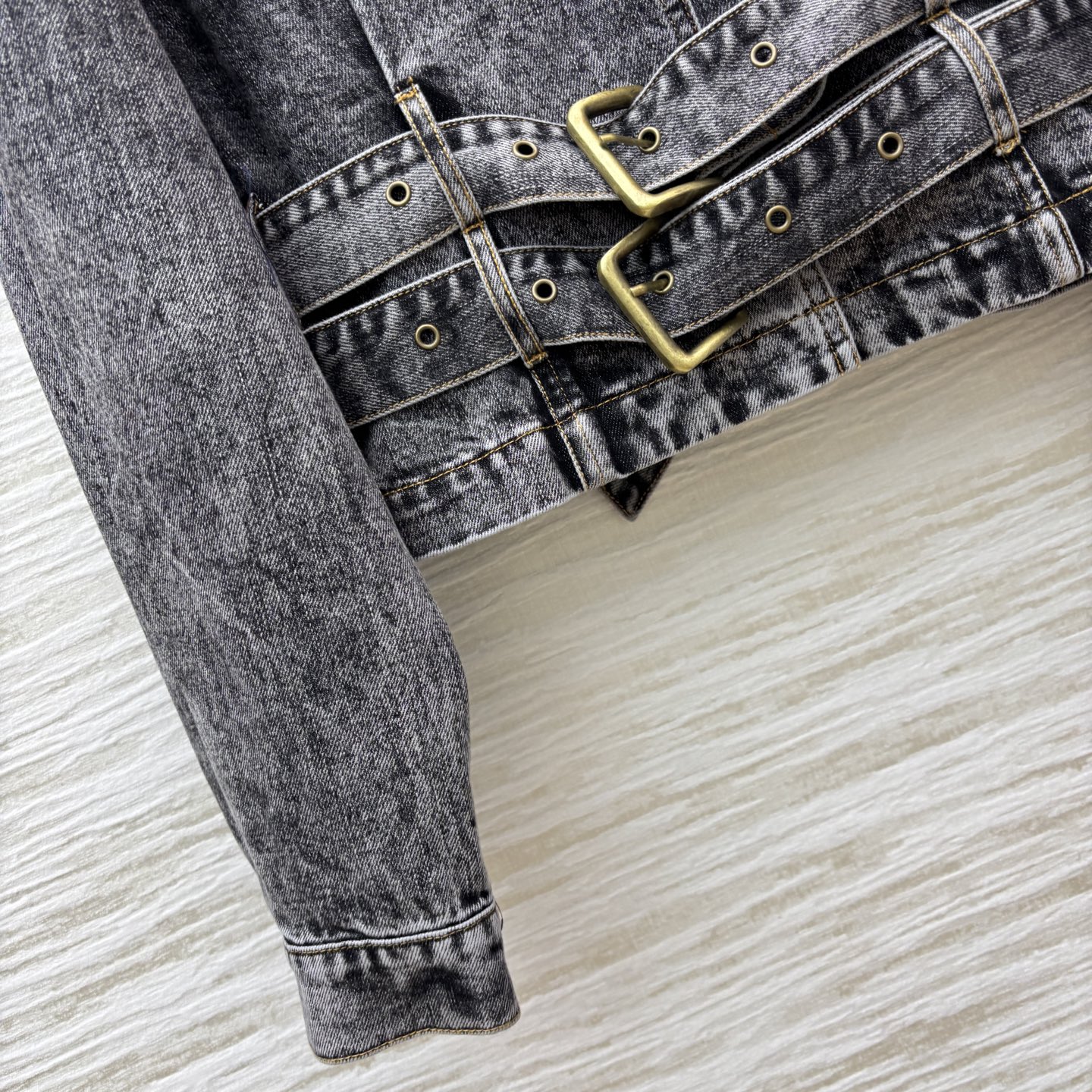 Miu Miu Washed Denim Jacket with Belt - Retro Chic Outerwear 6 i1757935710341 9924 0 4