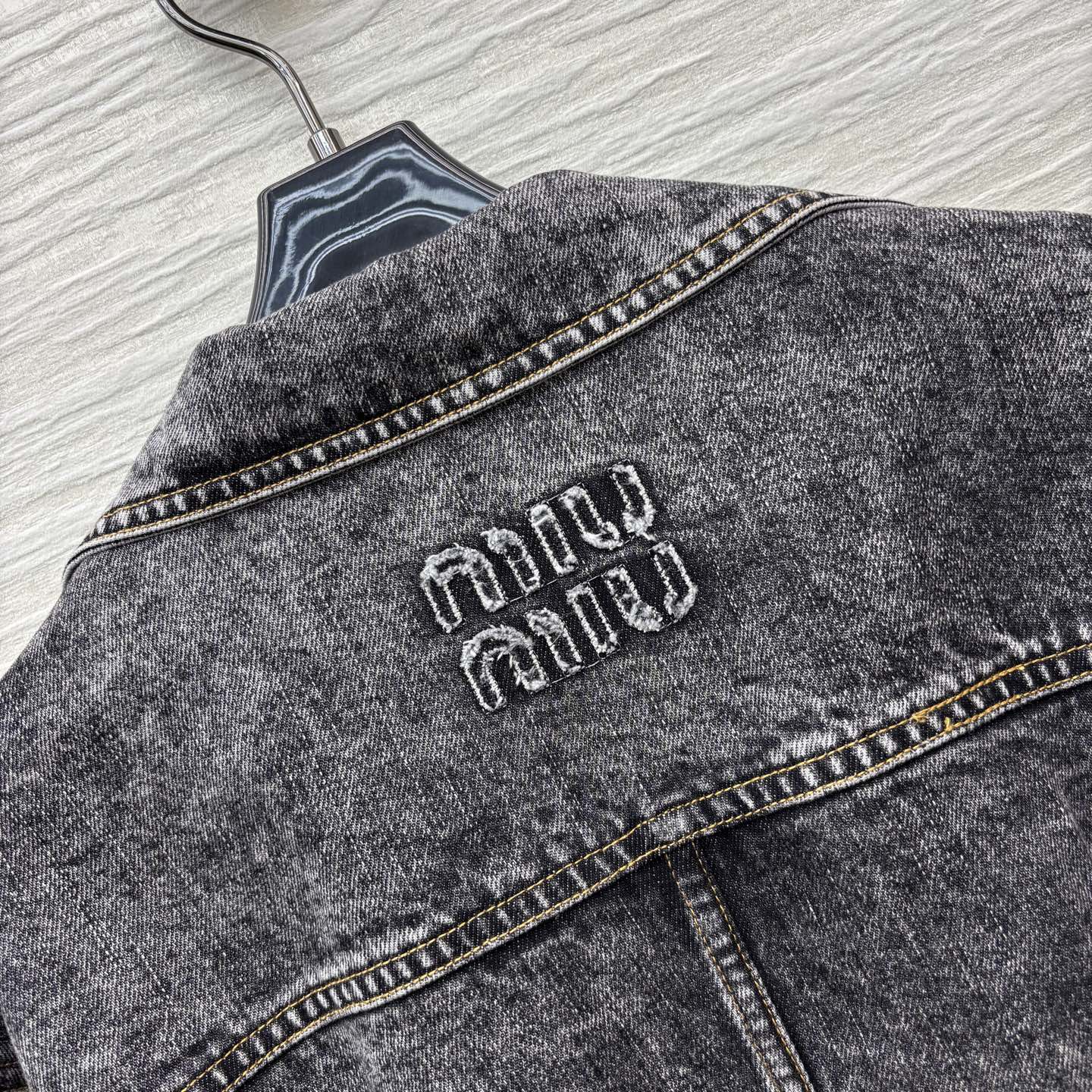 Miu Miu Washed Denim Jacket with Belt - Retro Chic Outerwear 9 i1757935710393 9213 0 5