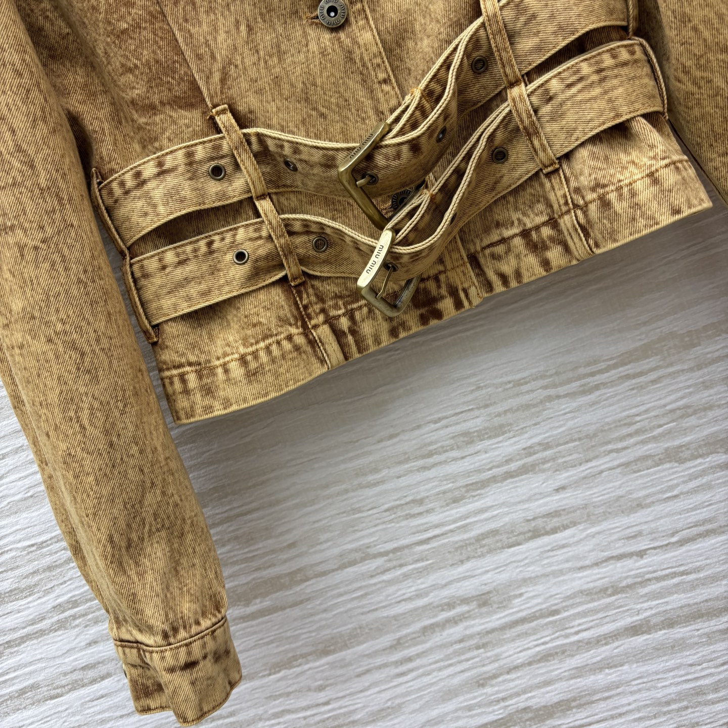 Miu Miu Washed Denim Jacket with Belt - Retro Style & Tailored Fit 6 i1757935736458 1157 0 7