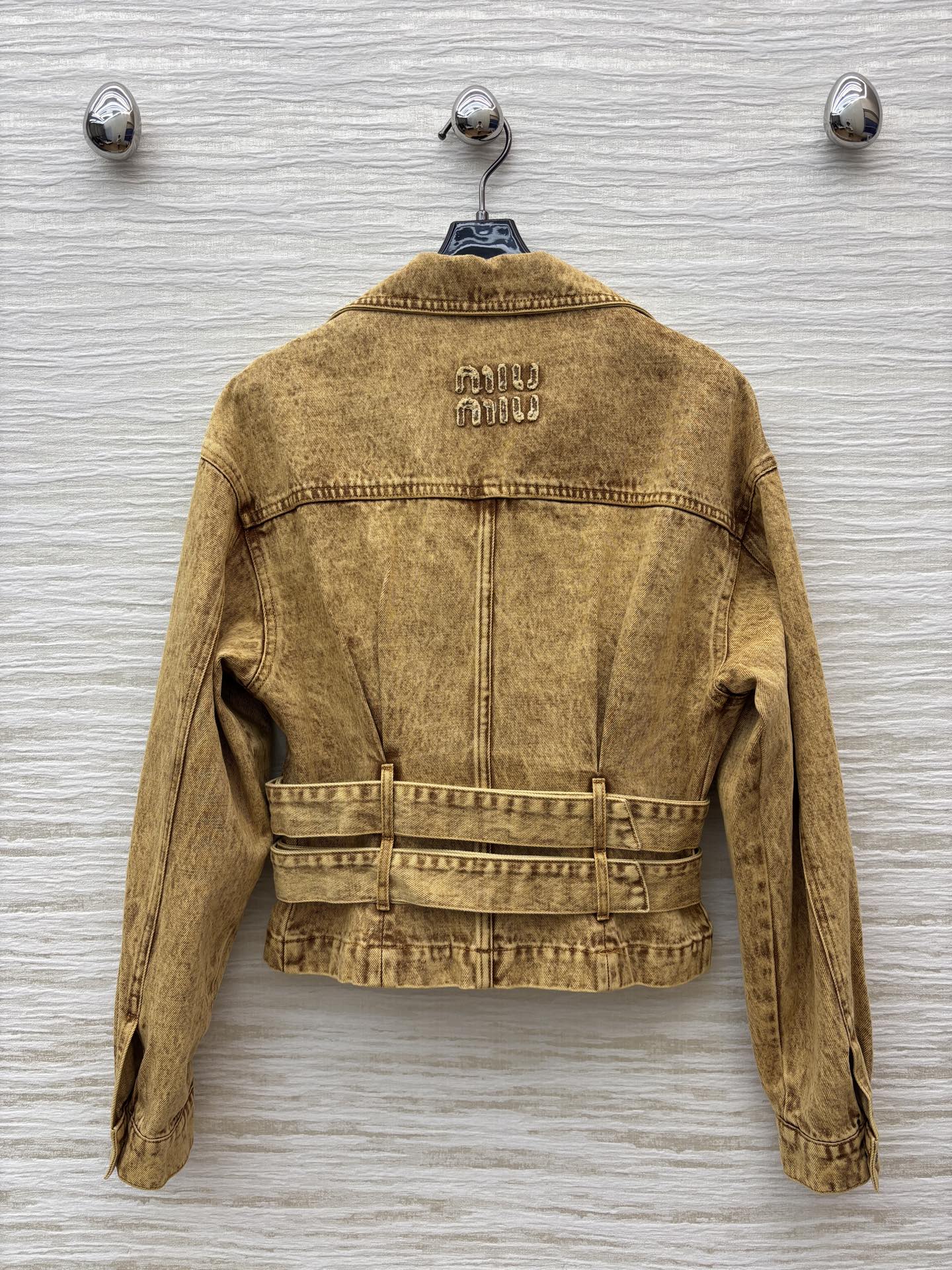 Miu Miu Washed Denim Jacket with Belt - Retro Style & Tailored Fit 8 i1757935738079 5087 0 6