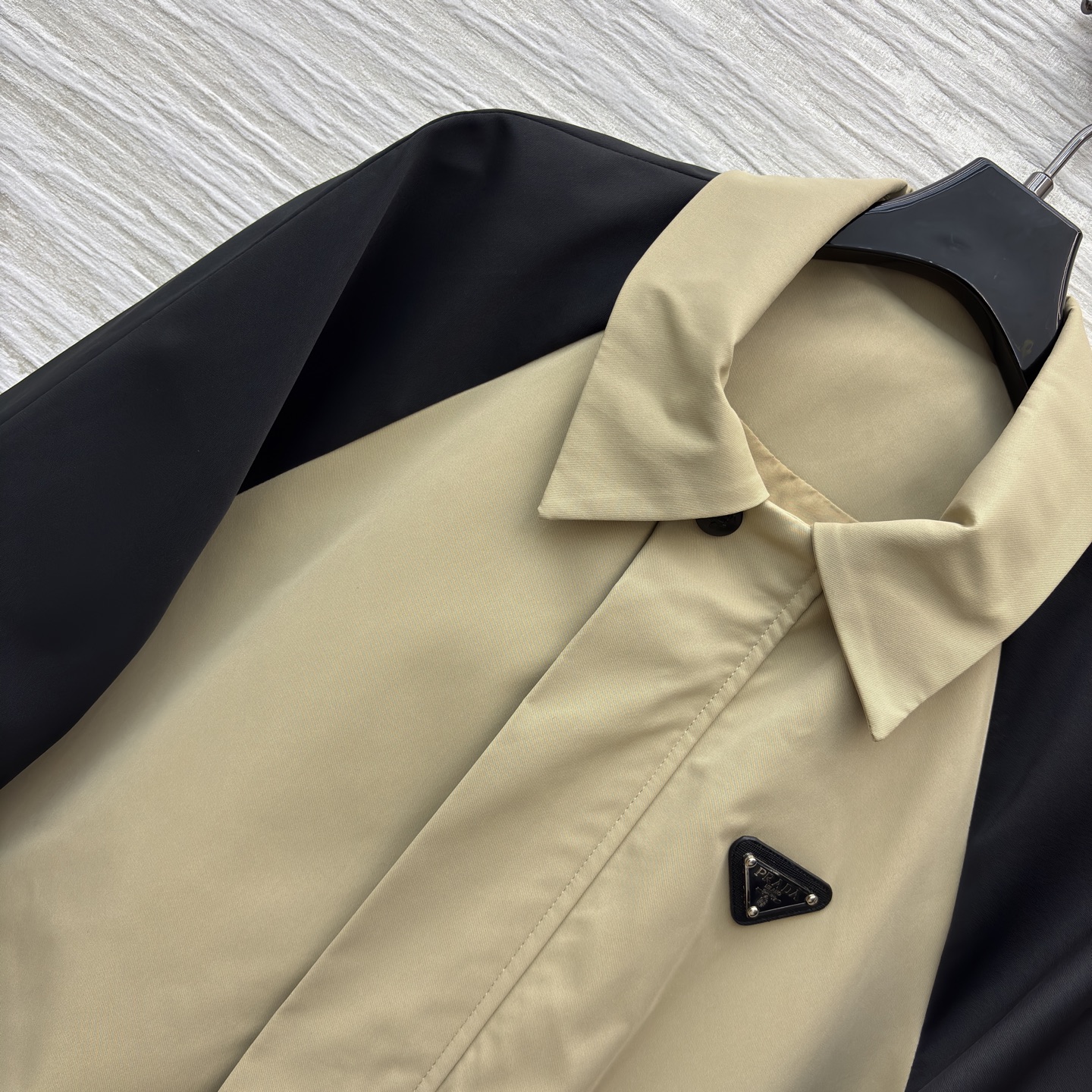 PD25新款 撞色袖拼接翻领夹克外套 一穿就能出门的款 完全不用费心费力搭配 气质工装风酷帅有型 翻领设