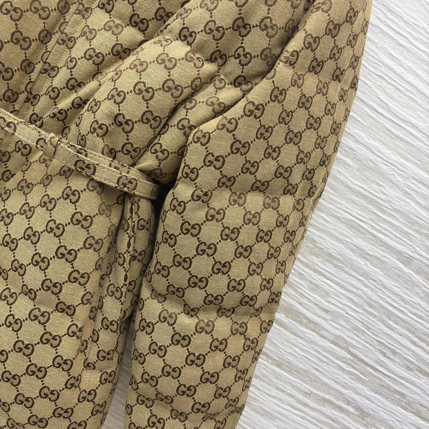 G家25秋冬 经典双G纹立领羽绒服这款羽绒服将复古奢雅与冬日温暖完美融合 金色腰带扣点缀 收腰设计勾勒曼