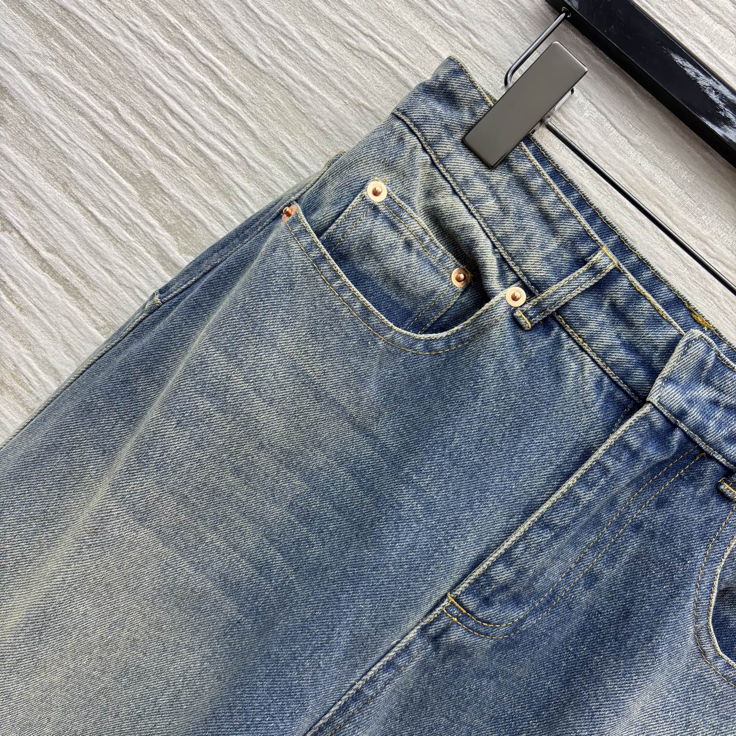 D家 26早春新款 牛仔内提花高腰阔腿裤 原版定制字母牛仔洗水面料 宽松阔腿设计 垂感好又柔软 春夏秋都