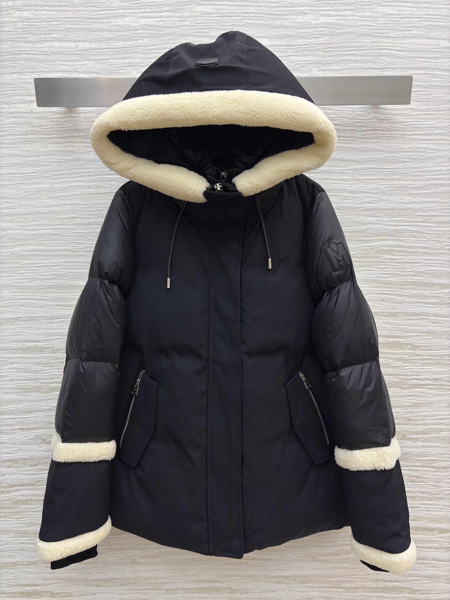 Mackage Down Padded Ski Jacket with Lamb Fur Trim Hood Winter Coat