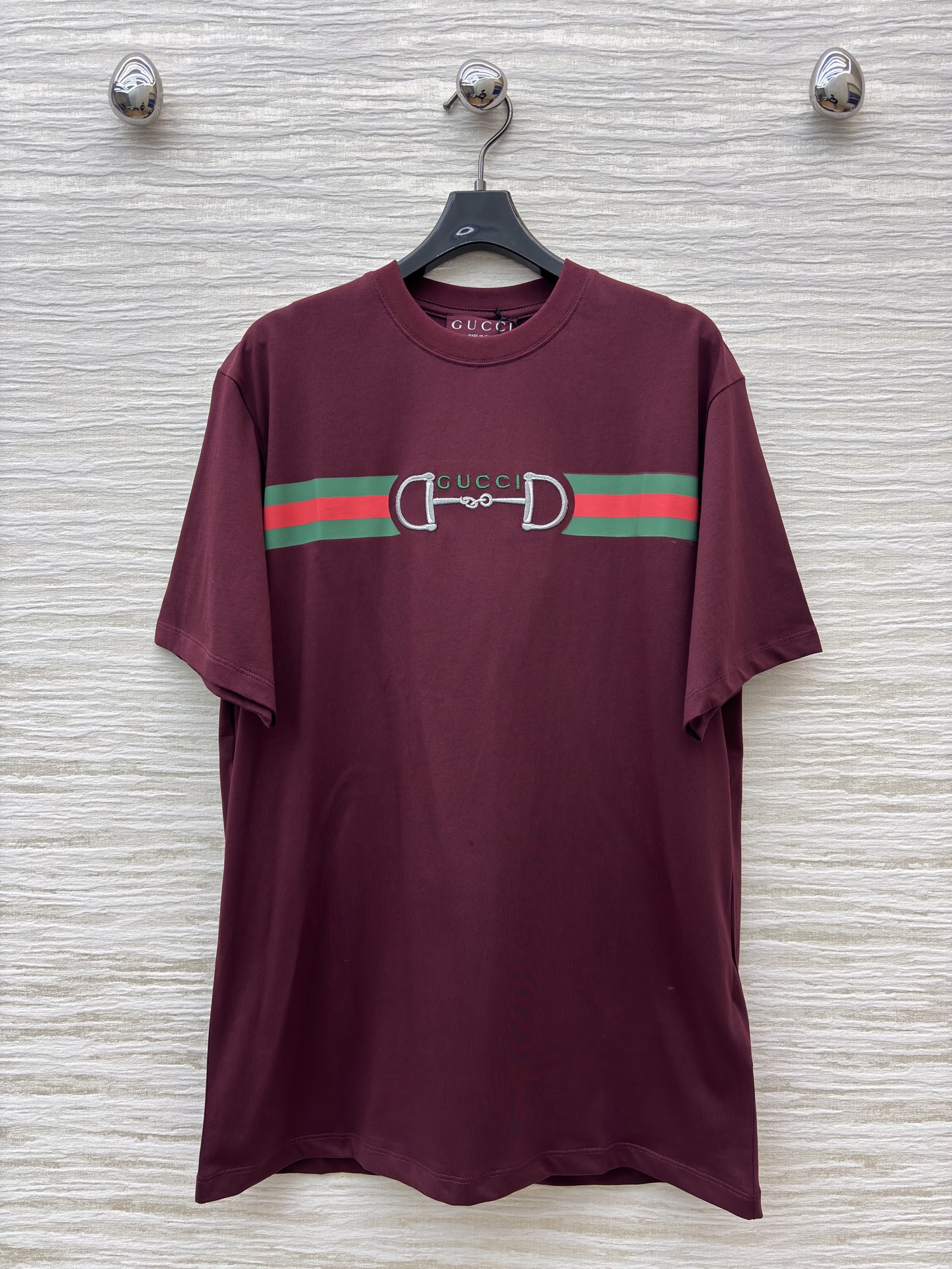 구찌 여성 2026SS 자수 스트라이프 오버핏 코튼 반팔 셔츠 레플리카 45747 Gucci Women T Shirt