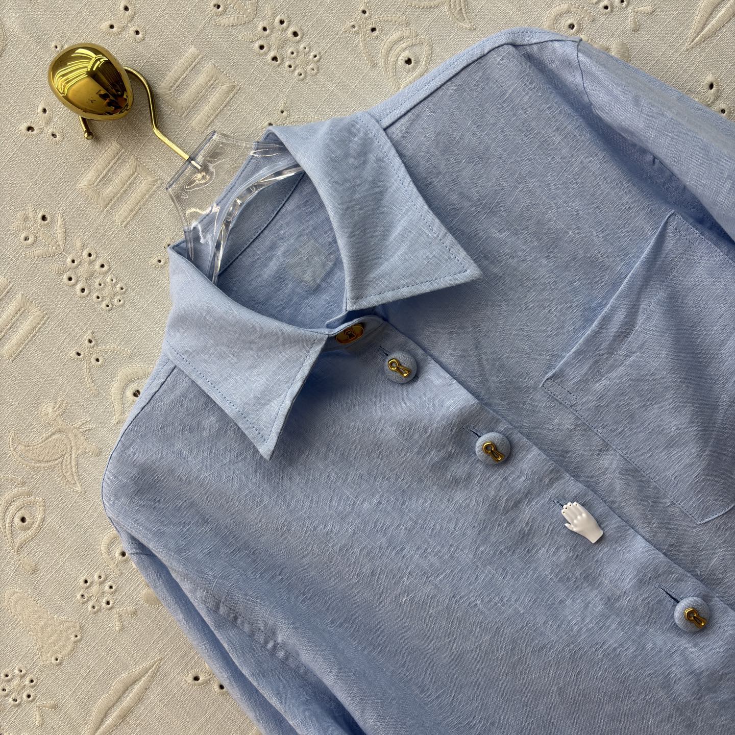 Sch 26新款 高级感亚麻套装 自带清冷贵气 亚麻面料 细节精致点睛 衬衫利落有型 阔腿裤藏肉显瘦 一