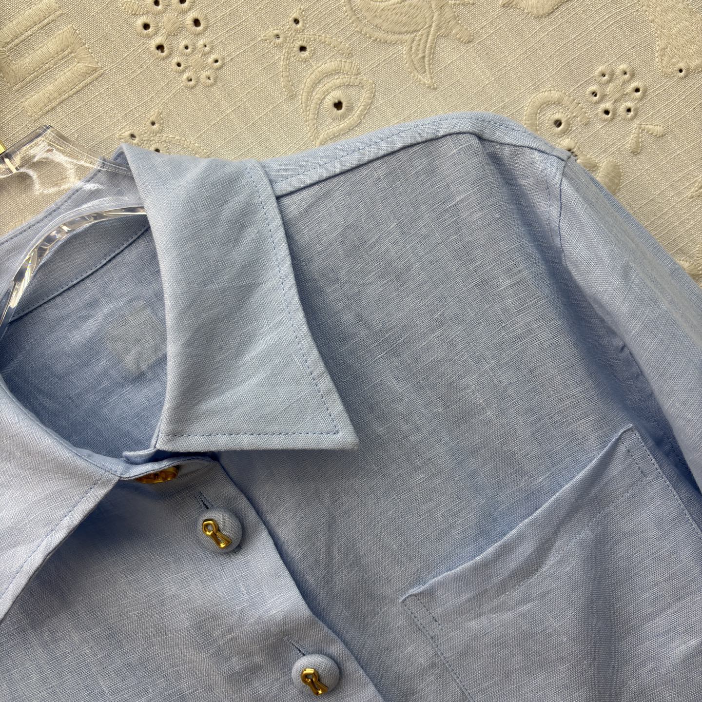 Sch 26新款 高级感亚麻套装 自带清冷贵气 亚麻面料 细节精致点睛 衬衫利落有型 阔腿裤藏肉显瘦 一