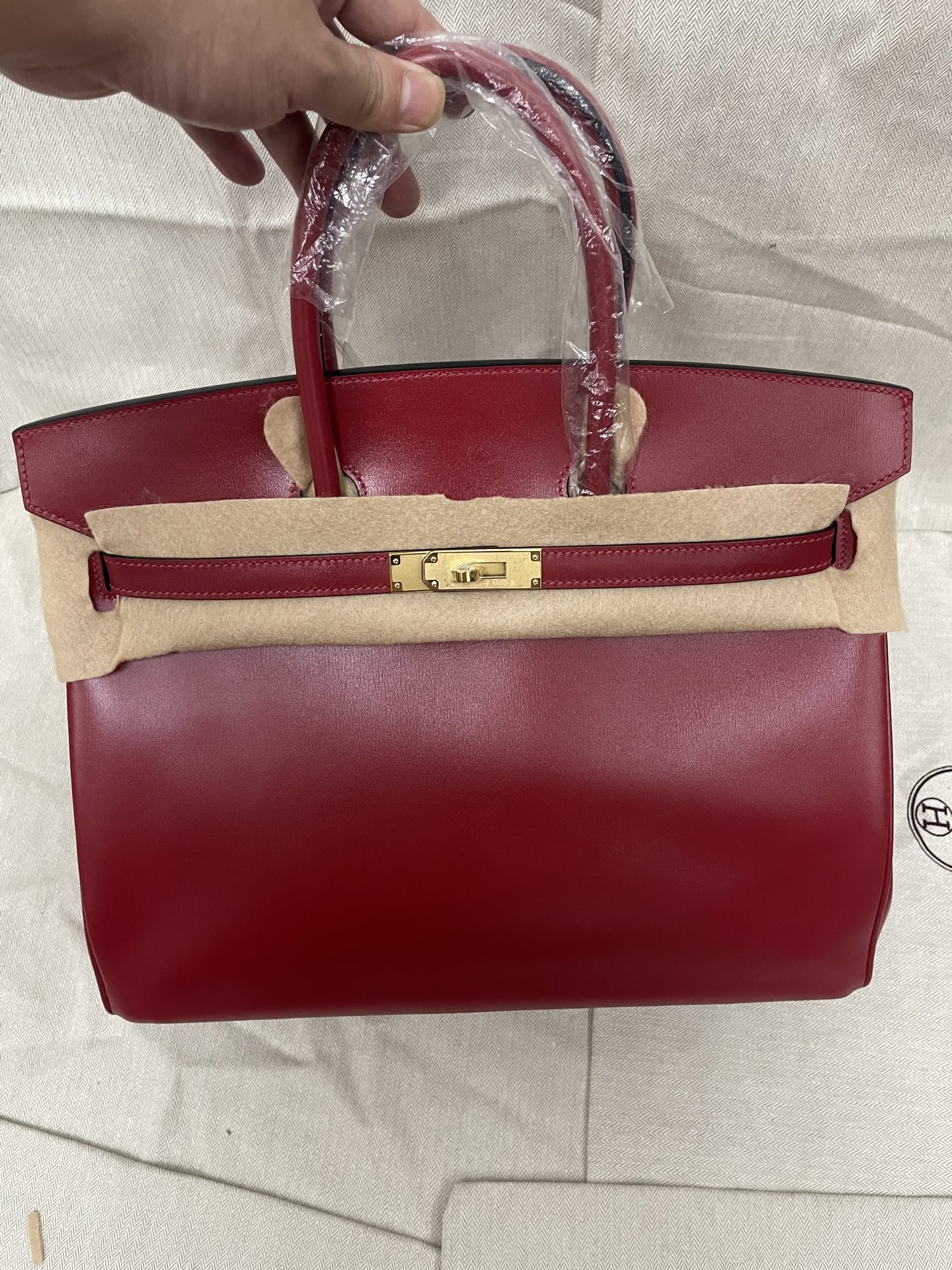 ✨️✨️✨️ 🎉🎉 Beneficio 🧧 Platino 35 Rojo Emma cuero box hilo encerado a mano sin problemas de calidad solo una unidad
