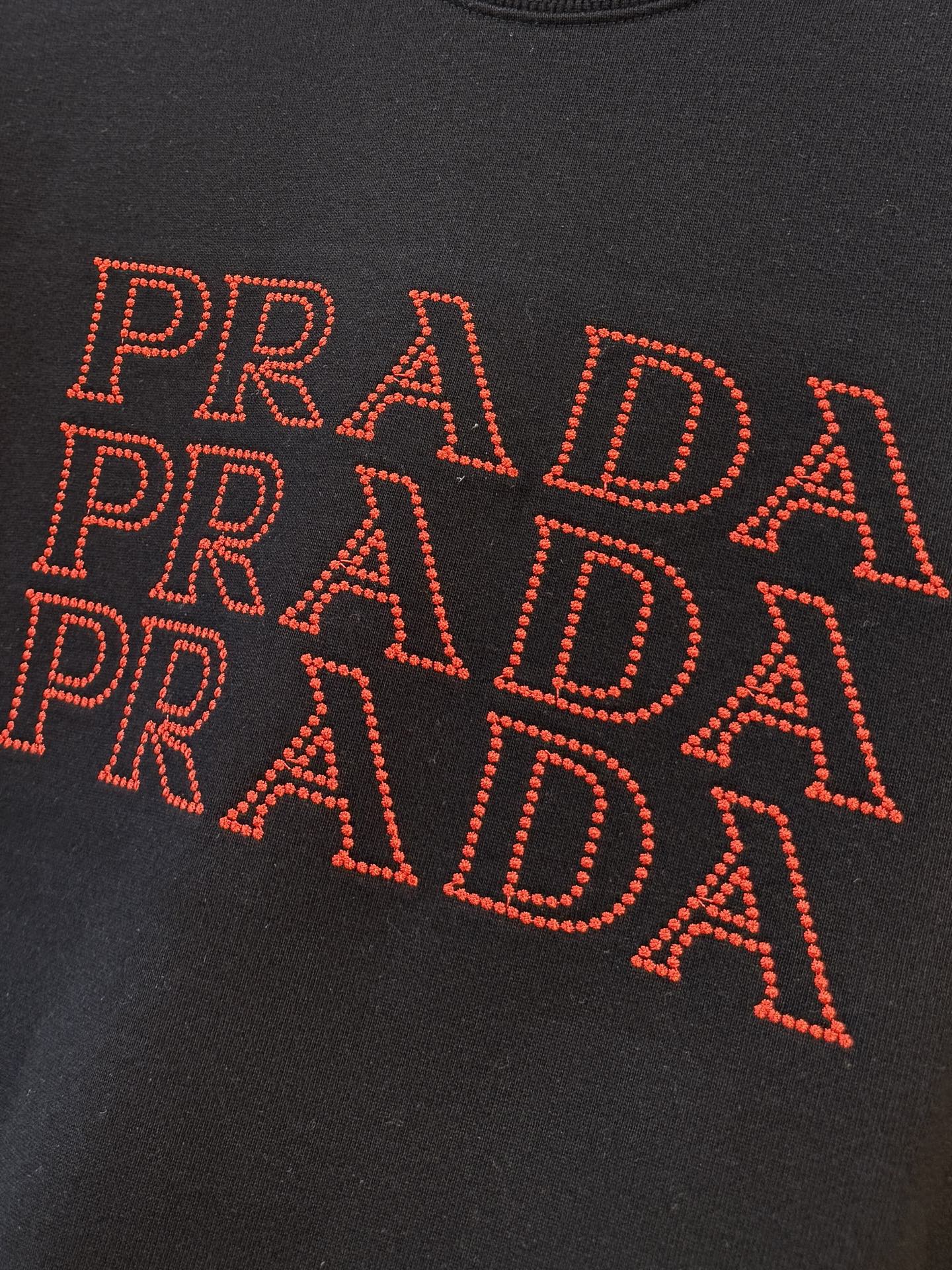 P普拉达25SS【新品】最新最顶级版本精美工艺圆领卫衣，最顶级的品质专柜原单套头衫，顶级制作工艺进口面料