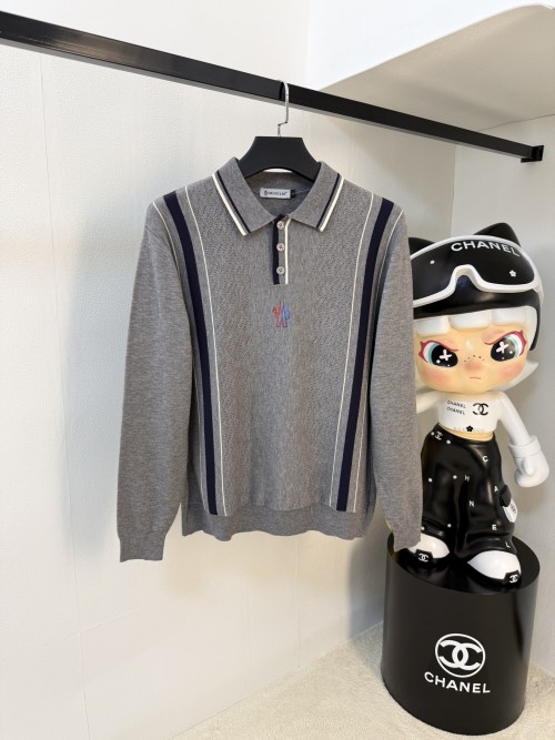 Moncler Men's Long Sleeve Polo Shirt Knitwear Casual Pullover Sweater 1 Moncler Men's Long Sleeve Polo Shirt Knitwear Casual Pullover Sweater