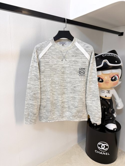 Loewe 25SS Crew Neck Sweatshirt With Embroidered Logo, Unisex Design 9 Loewe 25SS Crew Neck Sweatshirt With Embroidered Logo, Unisex Design
