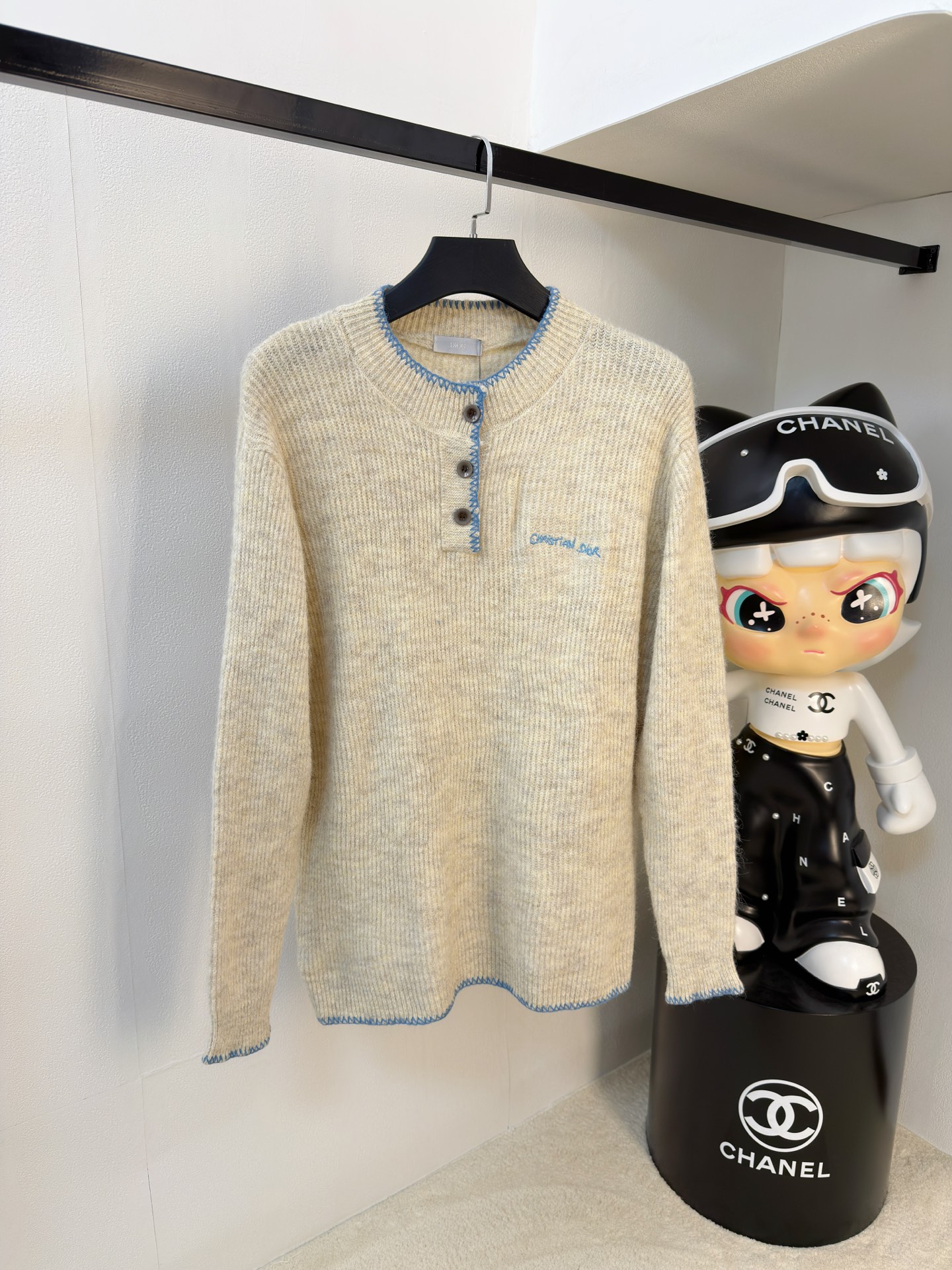 P迪奥2025【新品】秋冬新款针织羊毛衫高品质意大利进口羊毛混纺面料，高密度针织，时尚百搭毛衣，帅气十足