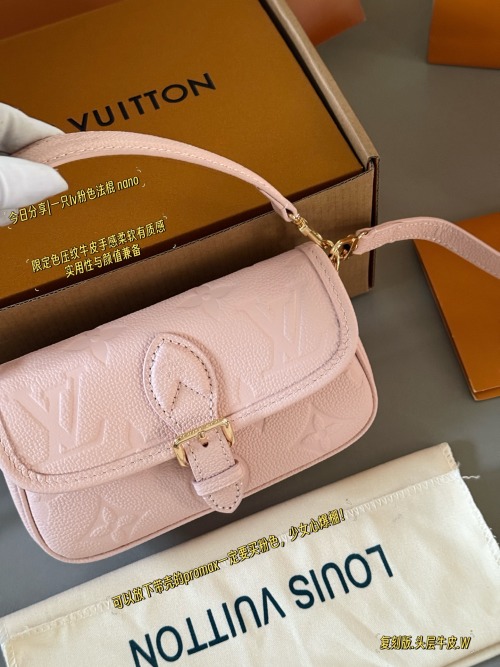 Louis Vuitton Diane Baguette Nano Pink Leather, 19x11cm