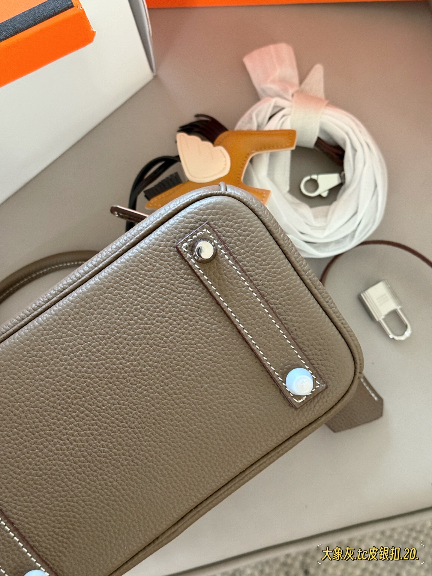 Elegante Bolso Birkin 20 en Cuero TC con Adorable Amuleto de Caballito Alado 9 i1748745630523 3064 0 7