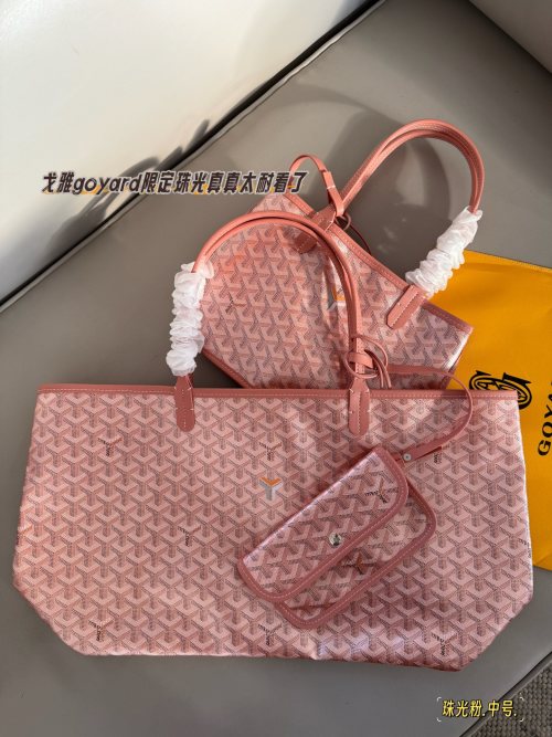 Goyard Pearl Pink Shopping Bag - Stylish Tote with Premium Leather Details 1 Goyard Pearl Pink Shopping Bag - Stylish Tote with Premium Leather Details