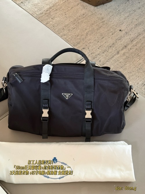 Prada Black Travel Bag, 50*25cm, Versatile and Stylish, Great for Gym and Travel 1 Prada Black Travel Bag, 50*25cm, Versatile and Stylish, Great for Gym and Travel