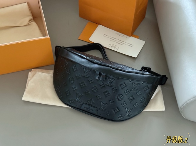 Louis Vuitton Black Leather Embossed Monogram Bum Bag Crossbody Waist Pack 1 Louis Vuitton Black Leather Embossed Monogram Bum Bag Crossbody Waist Pack