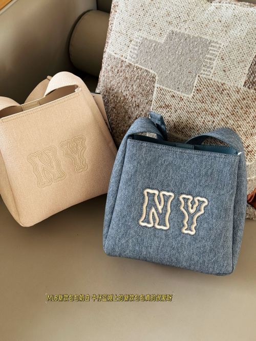 MLB Denim Shoulder Bag, Fashionable Underarm Bag for Women, Versatile and Chic 1 MLB Denim Shoulder Bag, Fashionable Underarm Bag for Women, Versatile and Chic