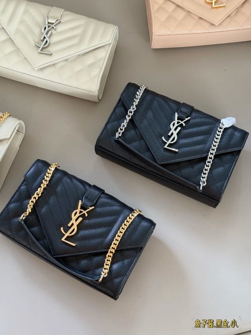 Yves Saint Laurent L'Envelope Chain Wallet in Grain de Poudre Leather 1 Yves Saint Laurent L'Envelope Chain Wallet in Grain de Poudre Leather