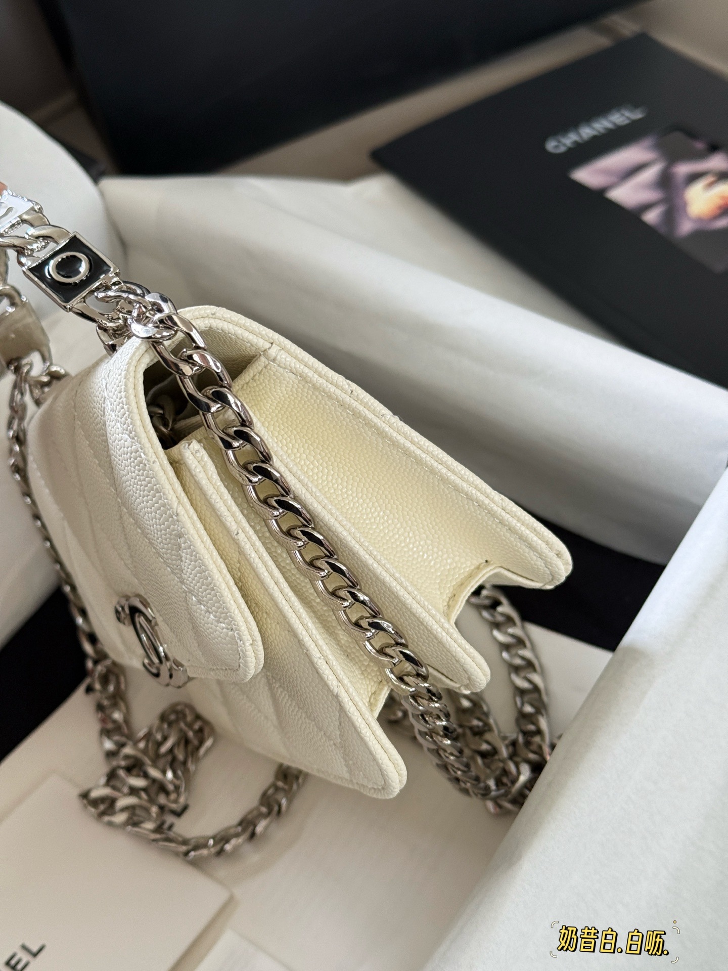 Chanel 22S Bolso Mini con Asa de Esmalte y Cadena, Color Crema 8 i1751248350475 1681 0 6